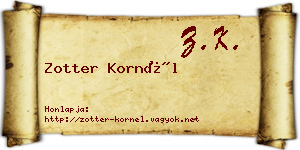 Zotter Kornél névjegykártya