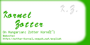 kornel zotter business card